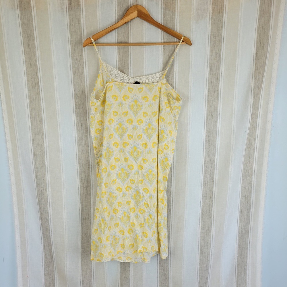 Talbots 100% Cotton Robe Pajamas Dress Set Pastel Yellow Size Large Matching - Picture 7 of 14
